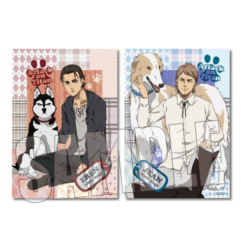 『進撃の巨人』らくピタポスター エレン&ジャン 犬といっしょver.